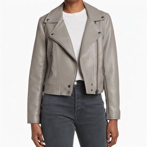 BLANKNYC Dark Grey Faux Leather Moto Jacket Size M